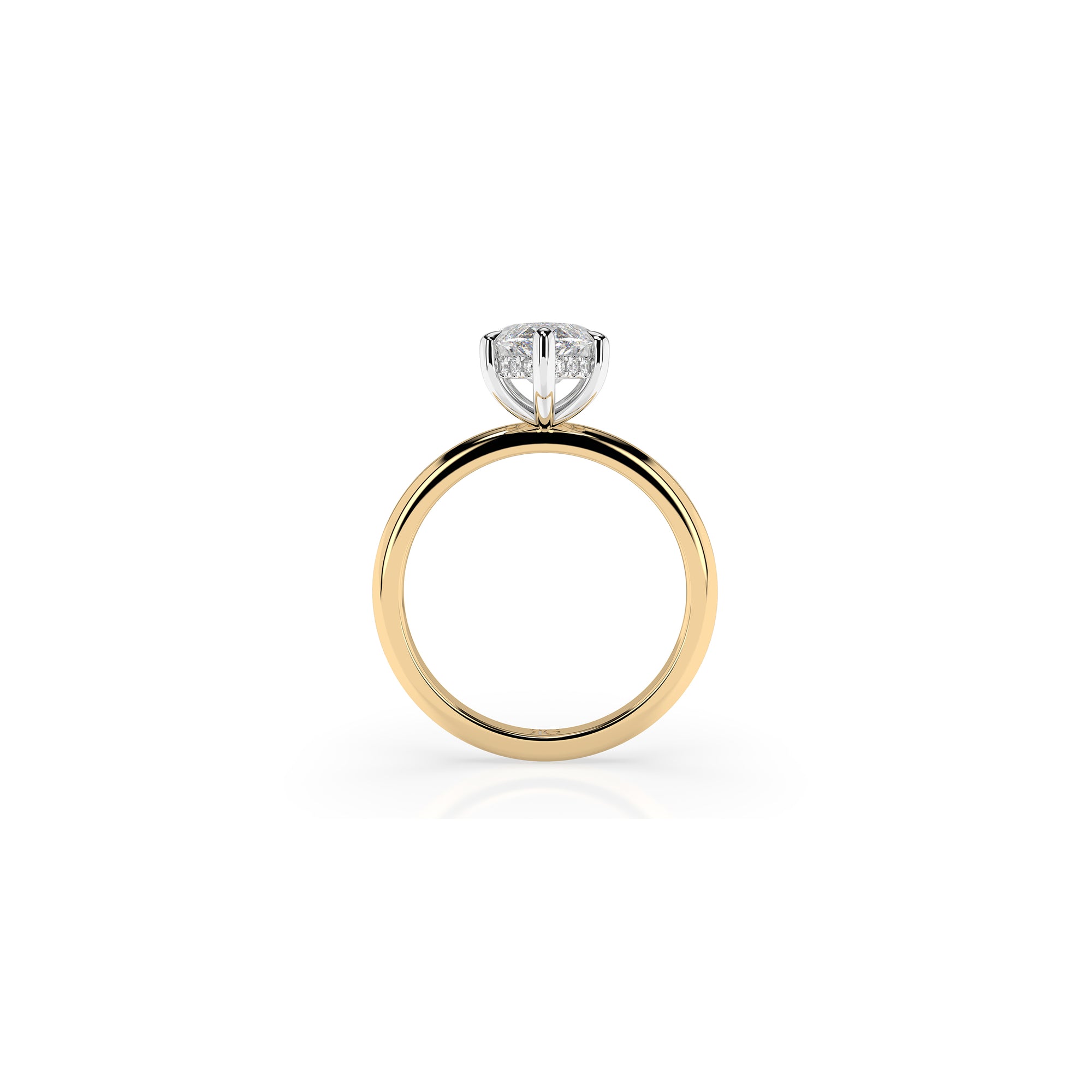 14k Marquise Cut Solitaire Ring | Hidden Halo