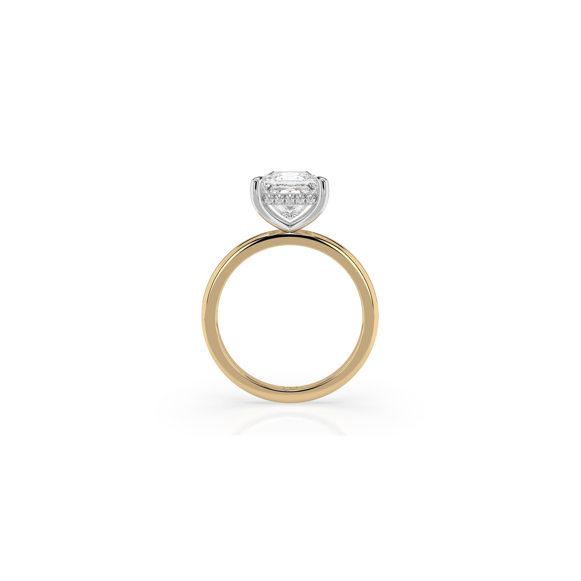 14k Princess Cut Solitaire Ring | Hidden Halo