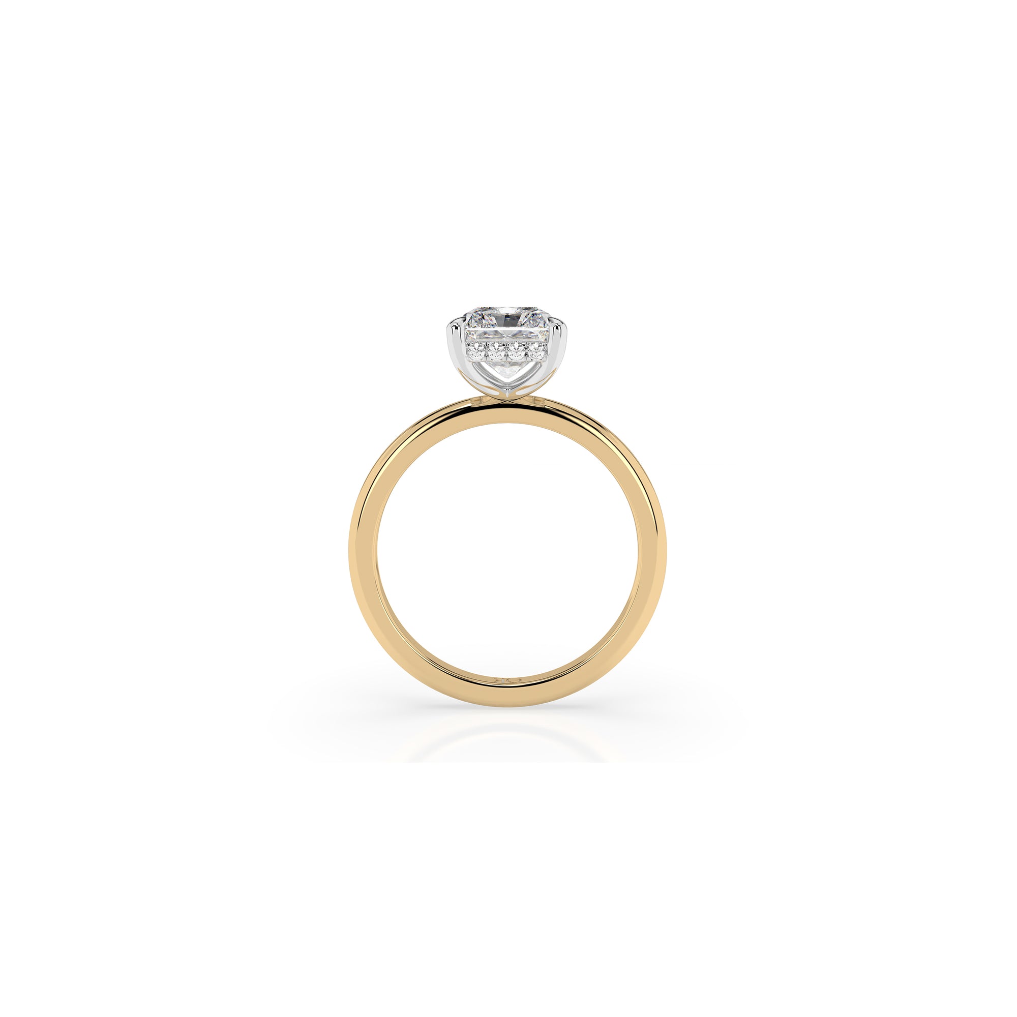 14k Radiant Solitaire Ring | Hidden Halo
