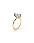 14k Marquise Cut Solitaire Ring | Hidden Halo