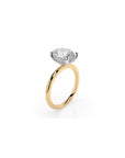 14k Oval Cut Solitaire Ring | Hidden Halo