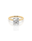 14k Cushion Cut Solitaire Ring | Hidden Halo
