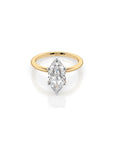 14k Marquise Cut Solitaire Ring | Hidden Halo