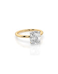 14k Cushion Cut Solitaire Ring | Hidden Halo