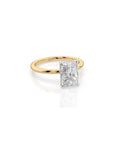 14k Radiant Solitaire Ring | Hidden Halo