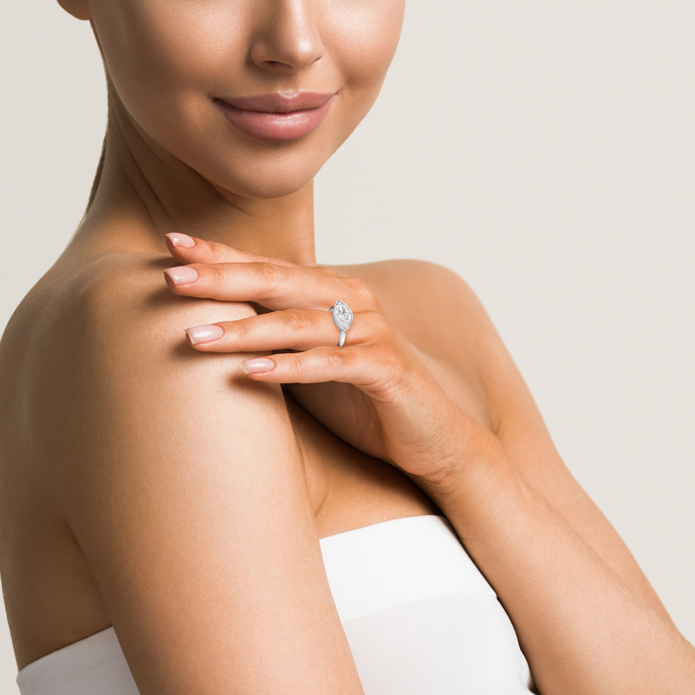 14k Marquise East West Bezel Ring