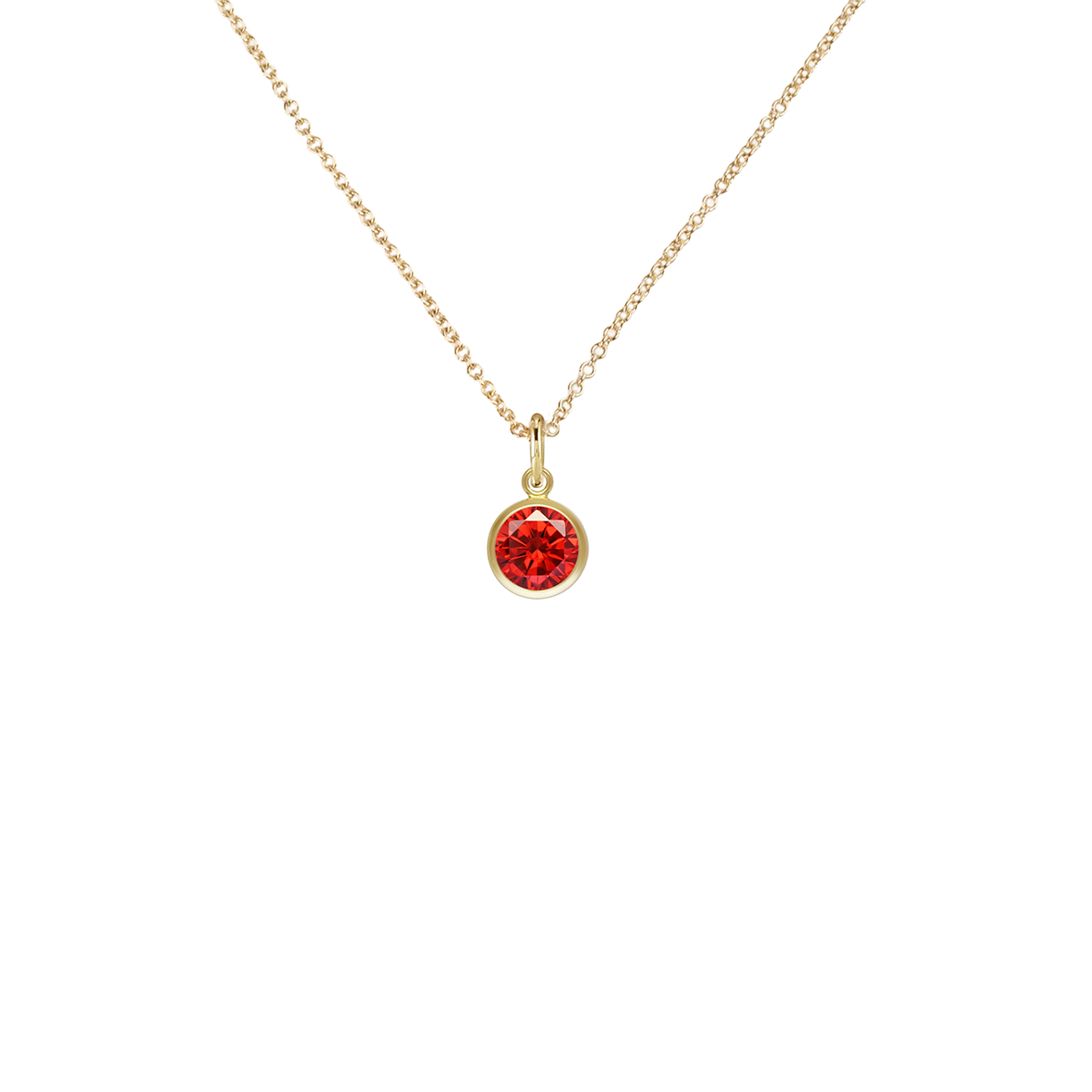 Gold Filled Crystal Charm Birthstone Necklace