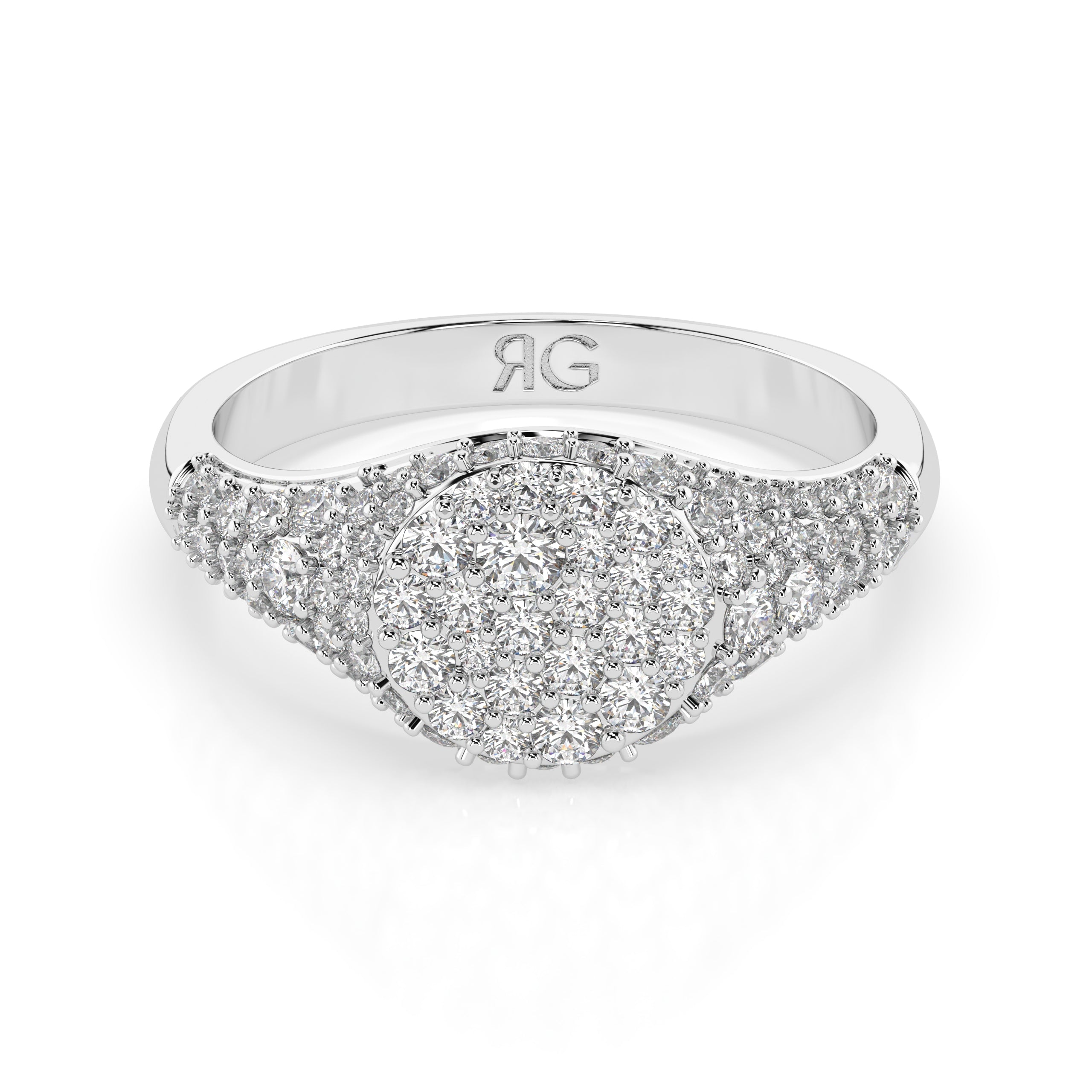 14k Diamond Pave Signet Ring – RG