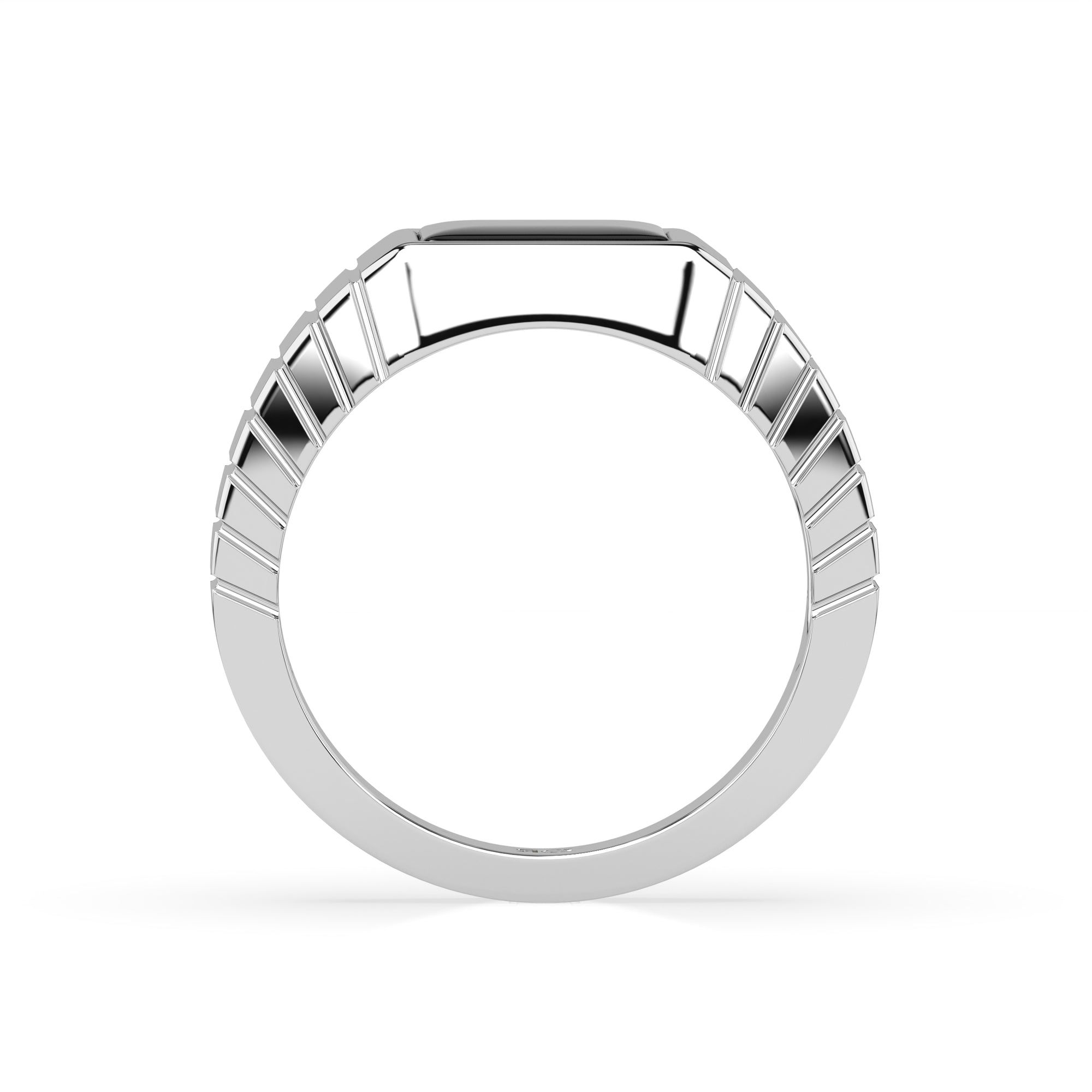 14k Black Onyx Ribbed Ring
