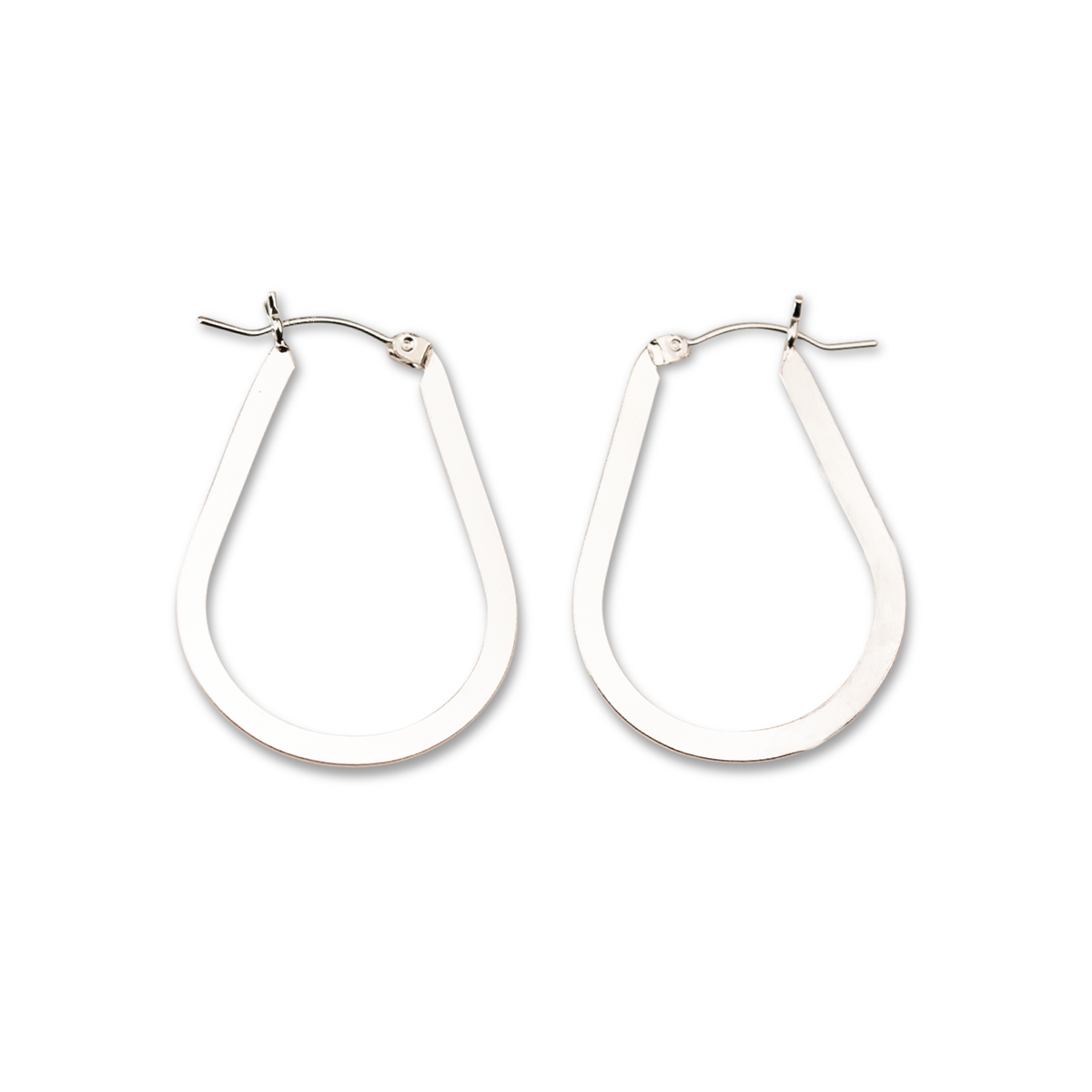 Flat Tear Drop Hoops