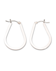 Silver Flat Tear Drop Hoops