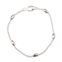 Silver Oval Beaded Satellite Bracelet