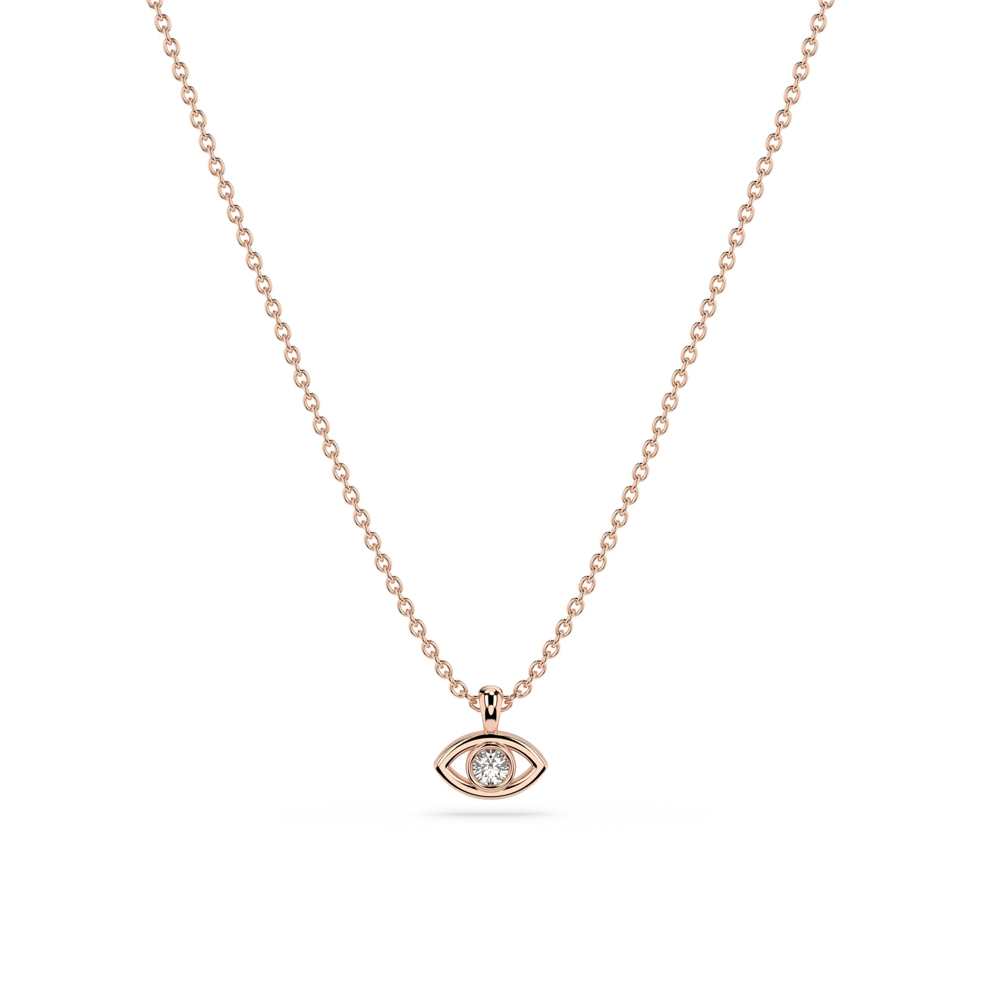 14k Petite Evil Eye Diamond Necklace