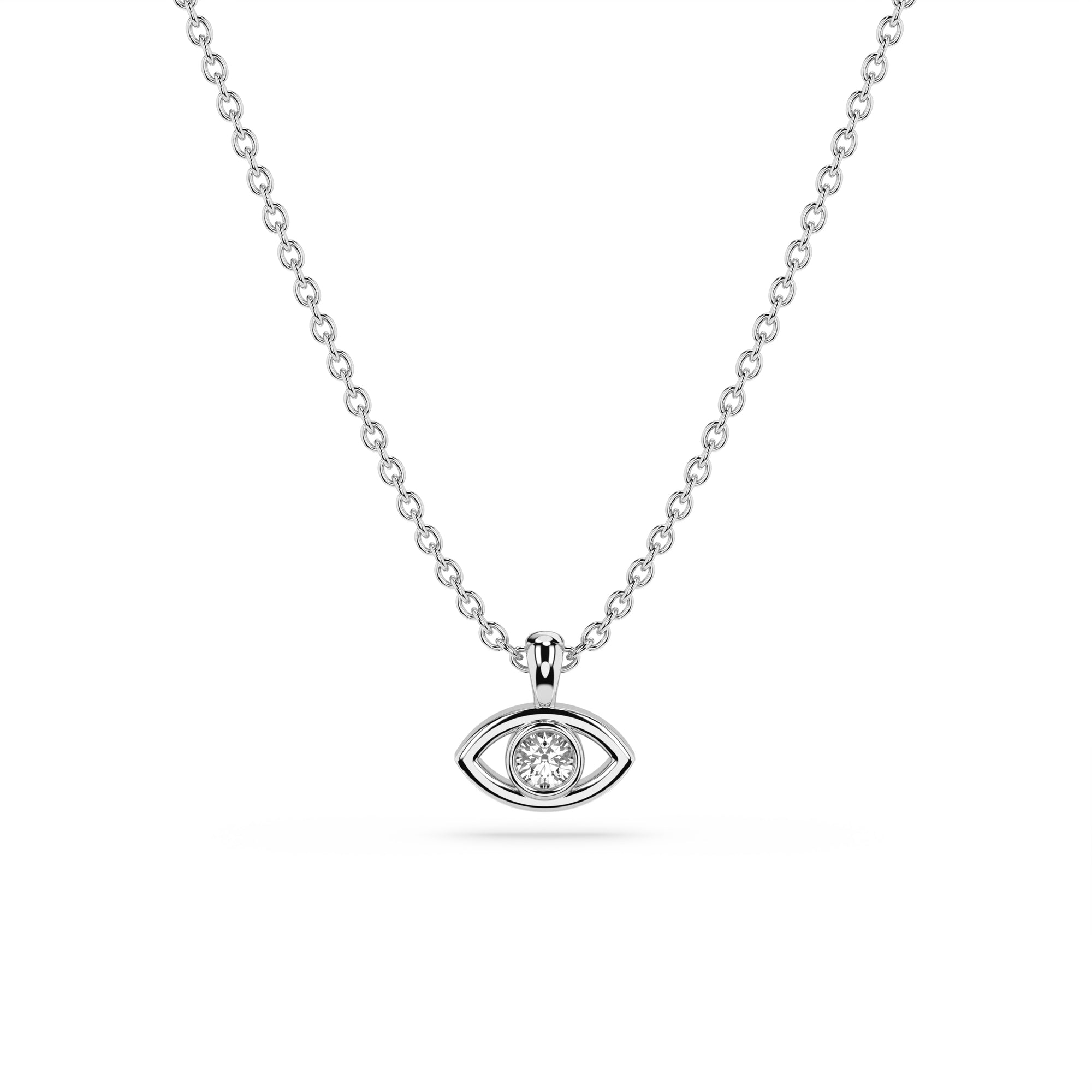 14k Petite Evil Eye Diamond Necklace