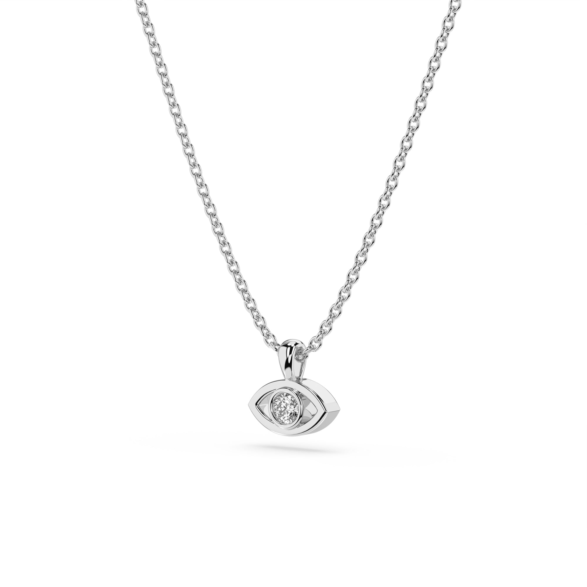 14k Petite Evil Eye Diamond Necklace