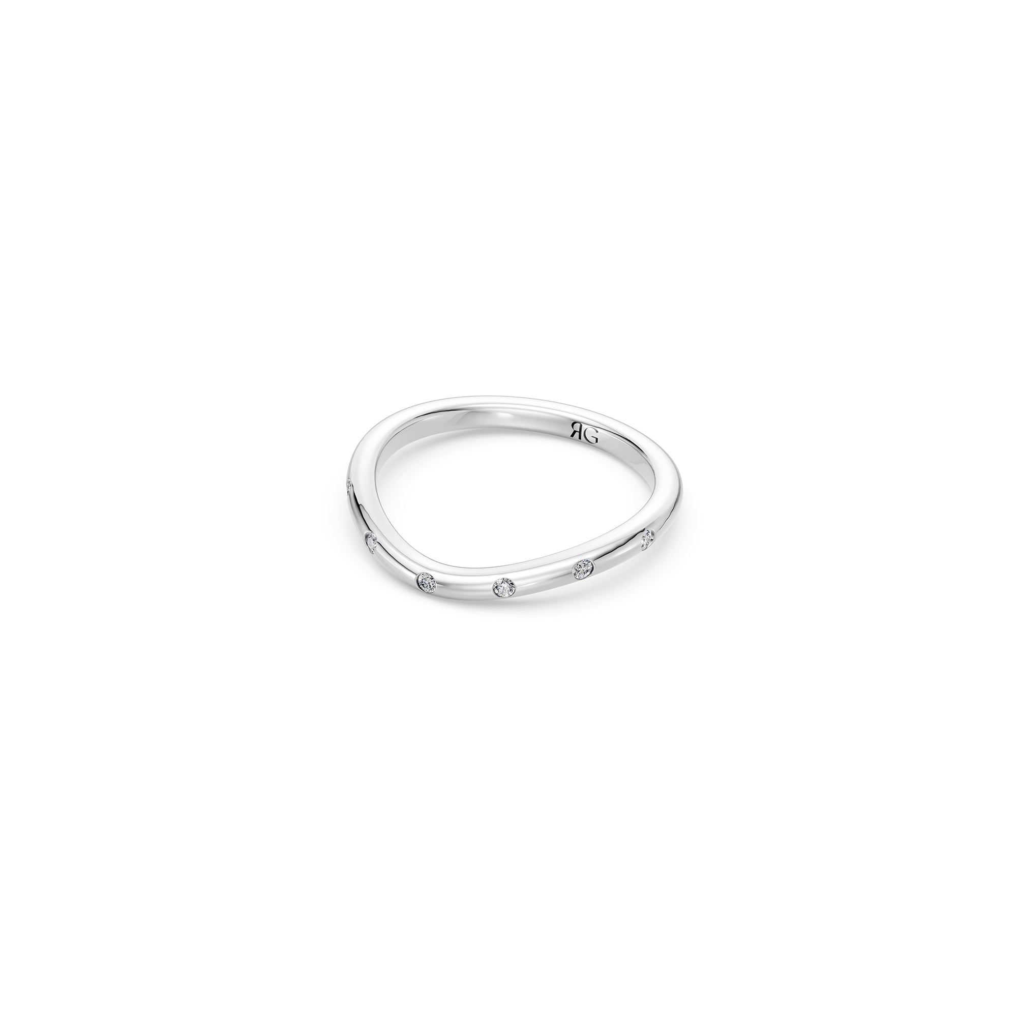14k Curved Diamond Luna Stacker