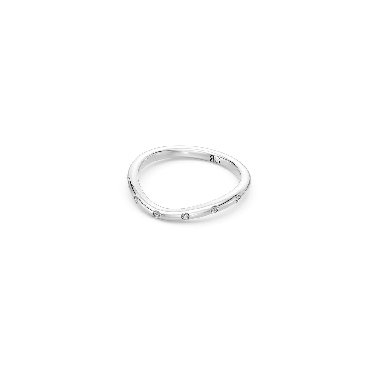 14k Curved Diamond Luna Stacker