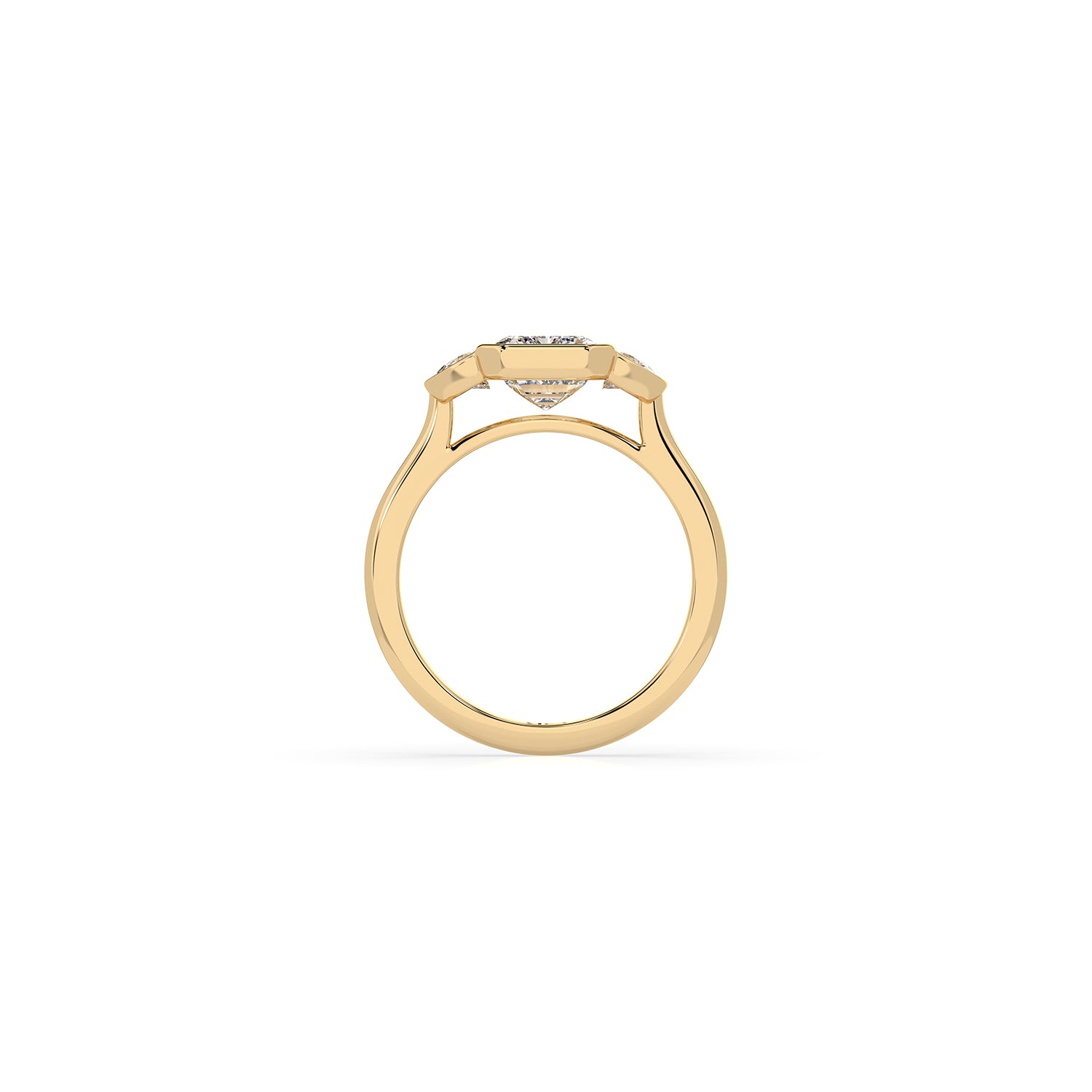 14k Emerald Celestial Bezel Ring