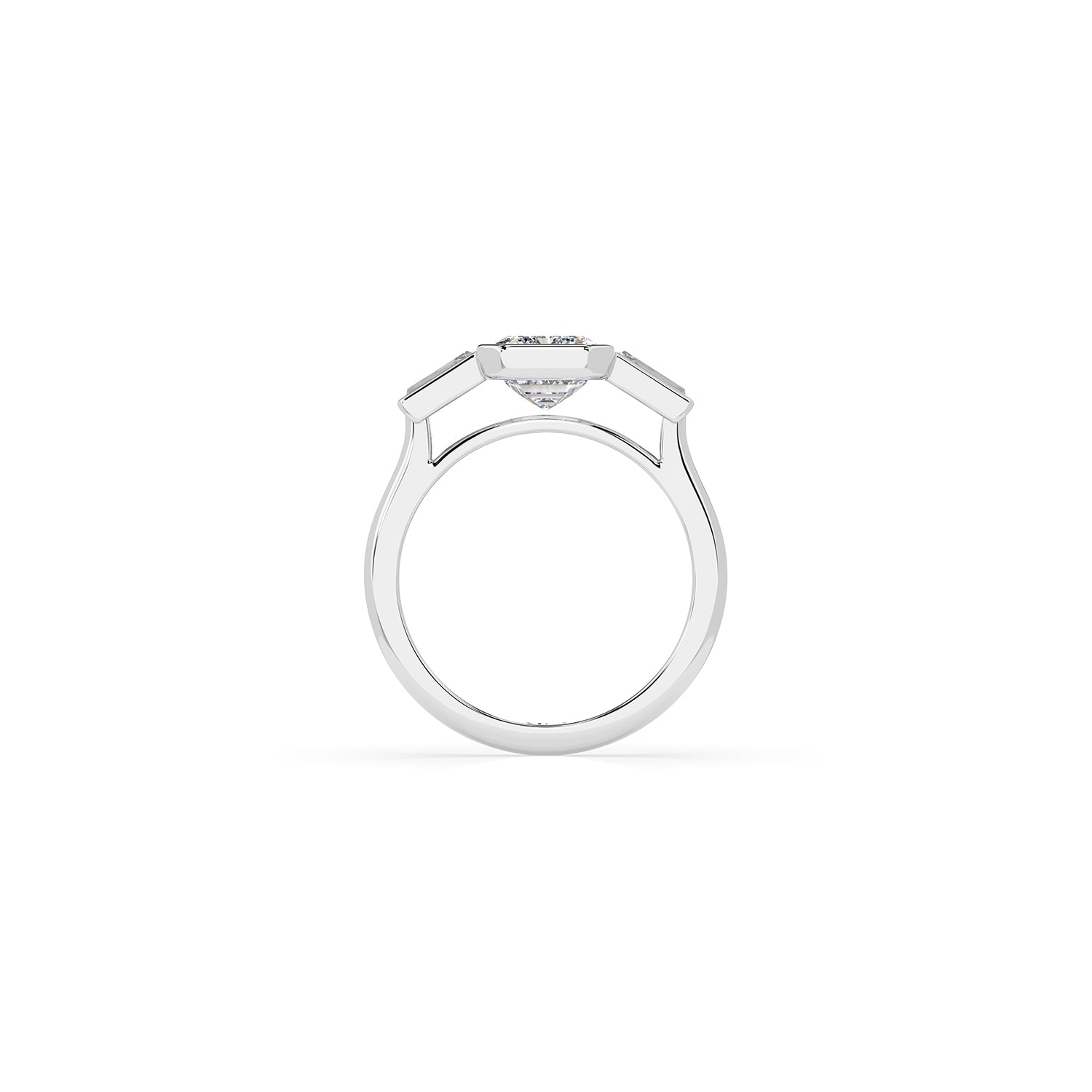 14k Emerald-Cut Axis Bezel Ring