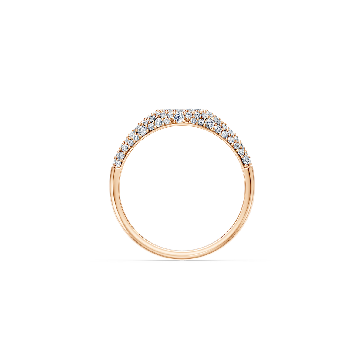 14k Petite Pavé Signet Ring