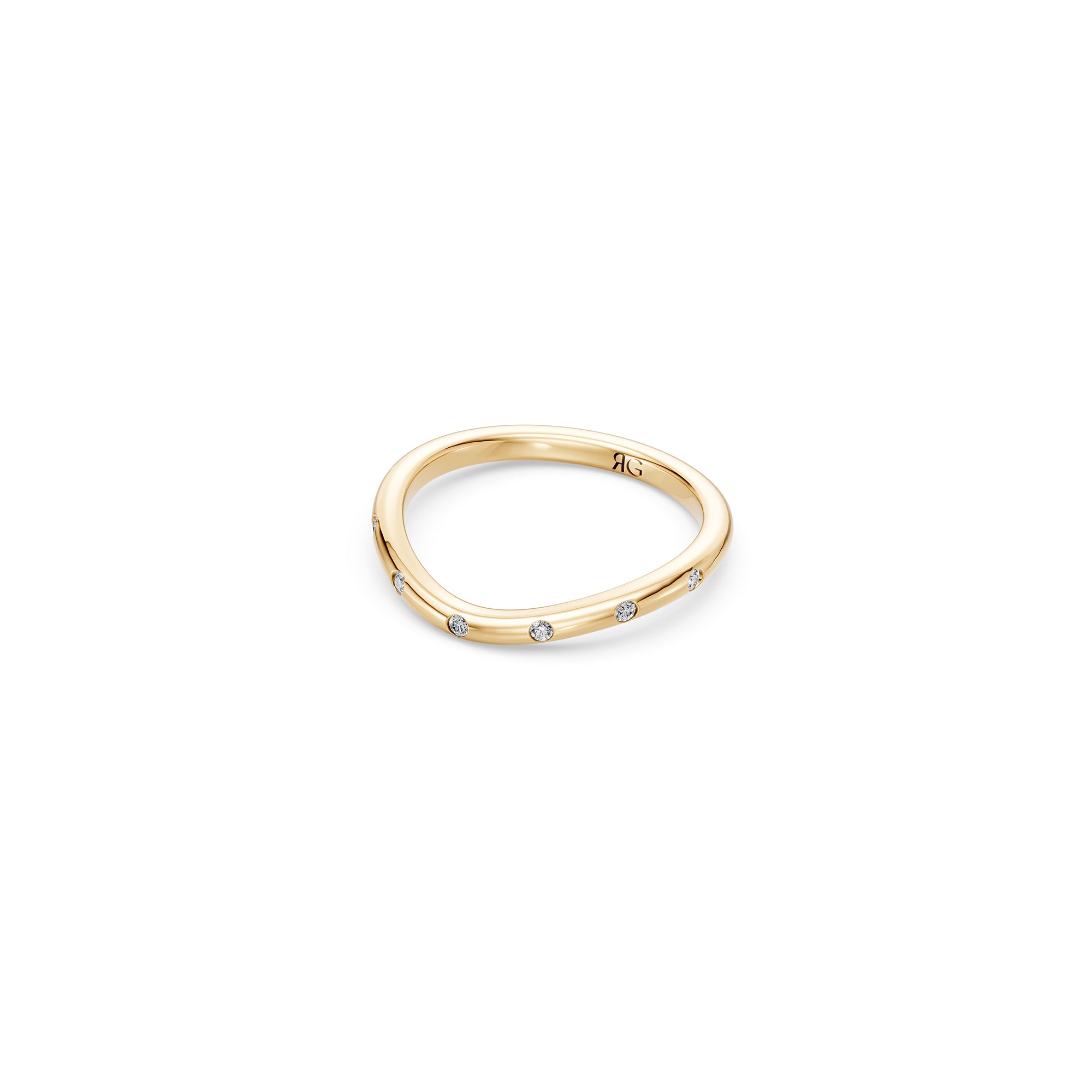 14k Curved Diamond Luna Stacker
