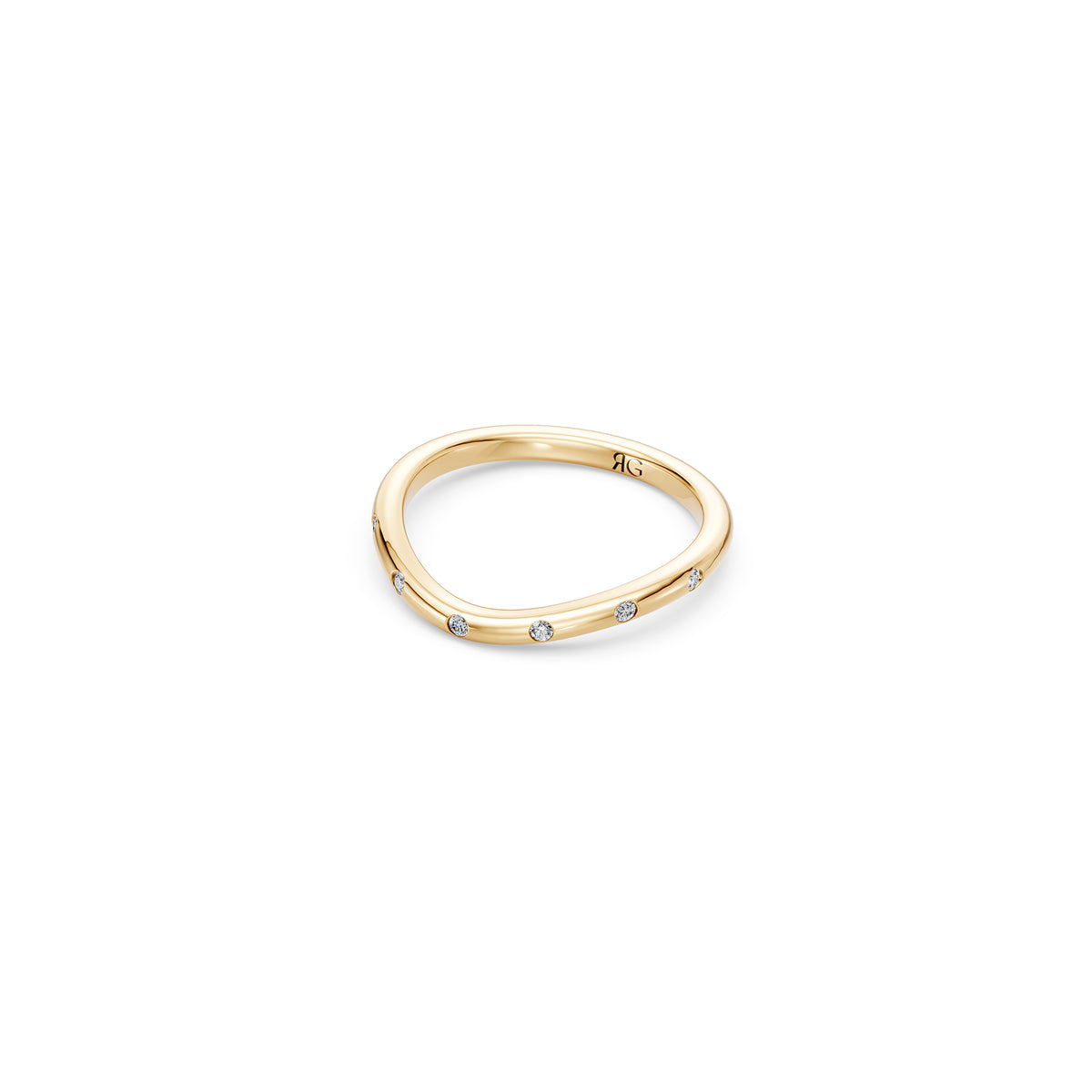 14k Curved Diamond Luna Stacker