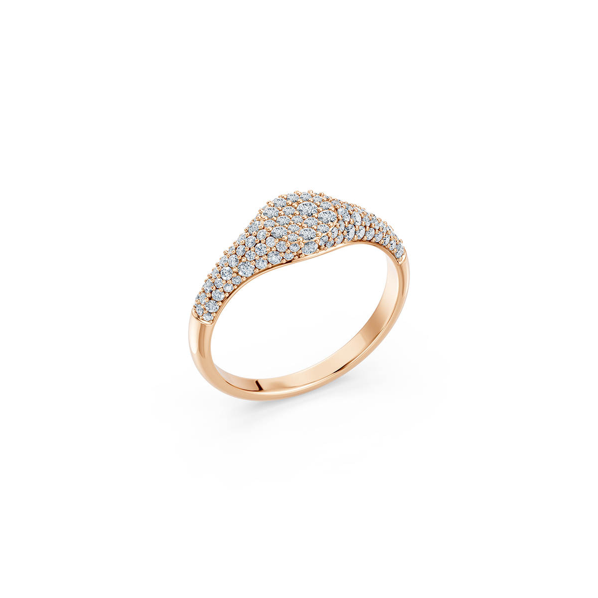 14k Petite Pavé Signet Ring