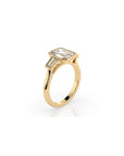 14k Emerald-Cut Axis Bezel Ring