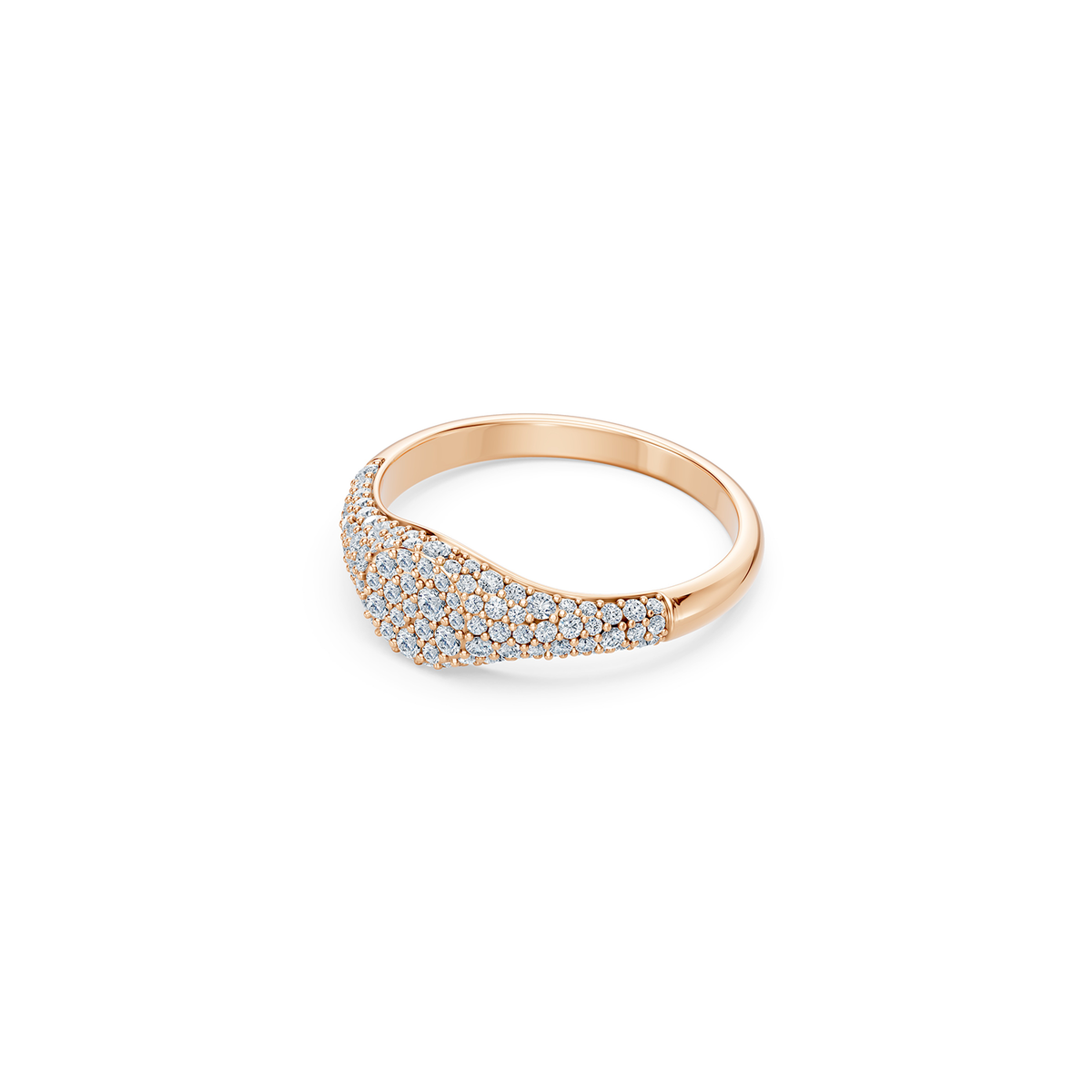 14k Petite Pavé Signet Ring