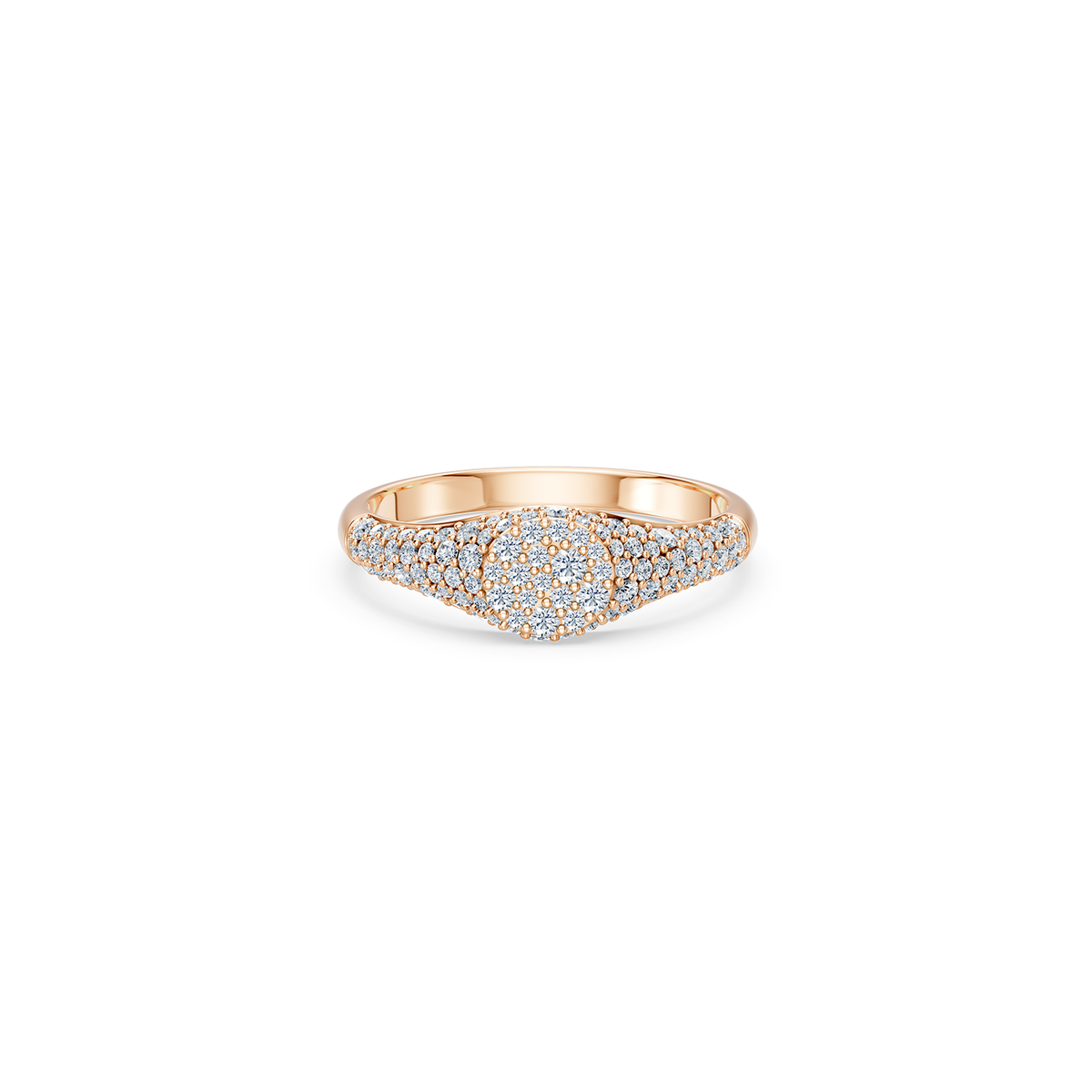 14k Petite Pavé Signet Ring