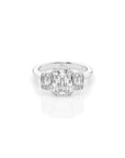 14k Emerald-Cut Trinity Bezel Ring