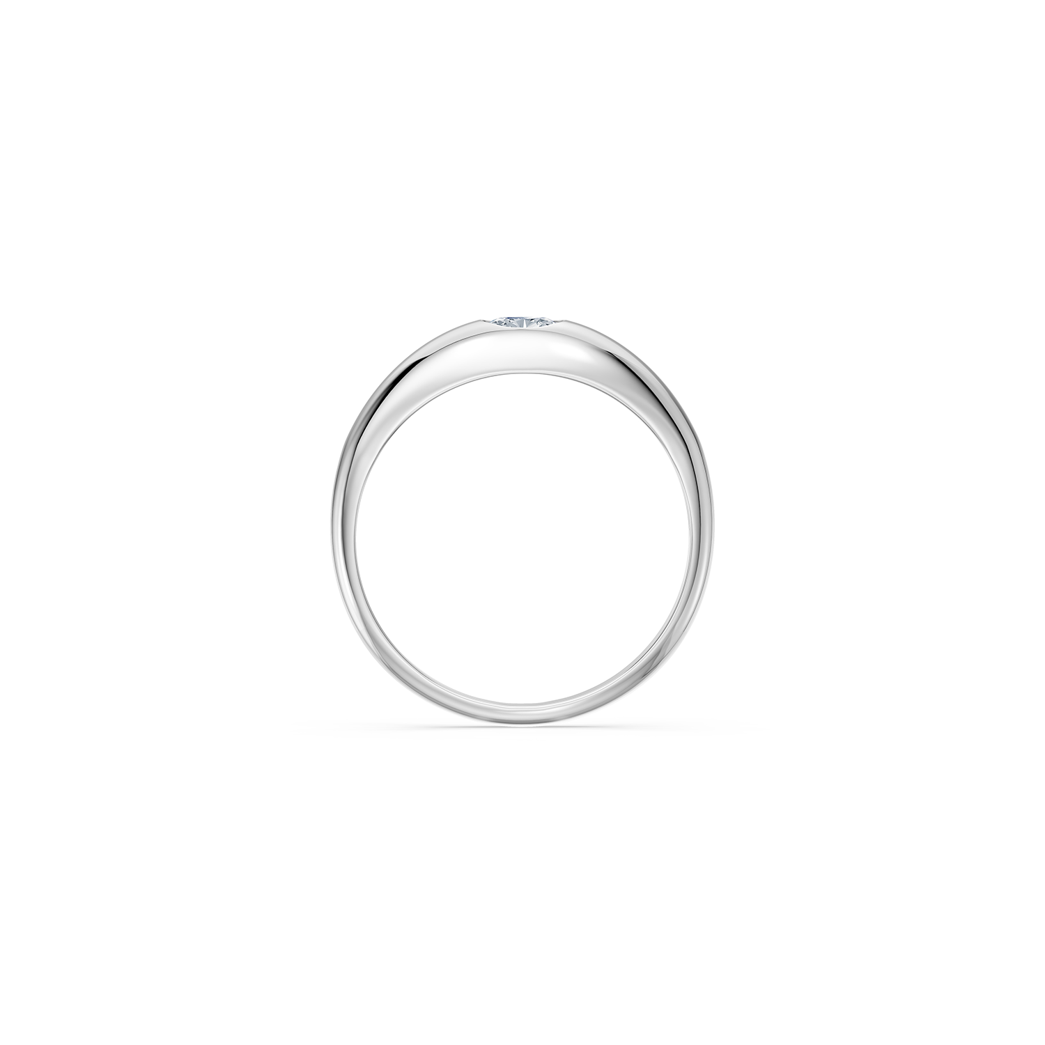 14k Little Oval Diamond Dome Ring