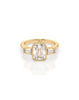 14k Emerald-Cut Axis Bezel Ring