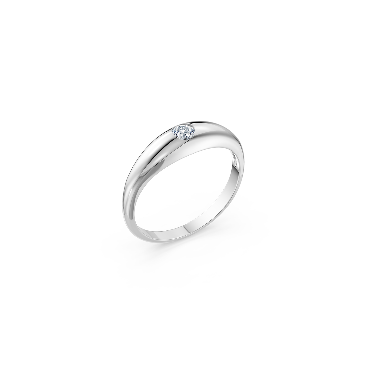 14k Little Diamond Dome Ring