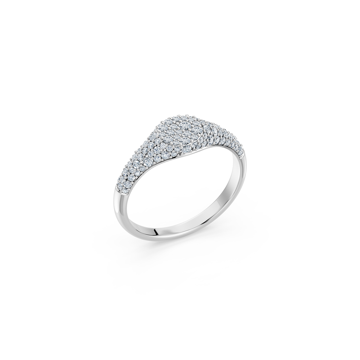 14k Petite Pavé Signet Ring