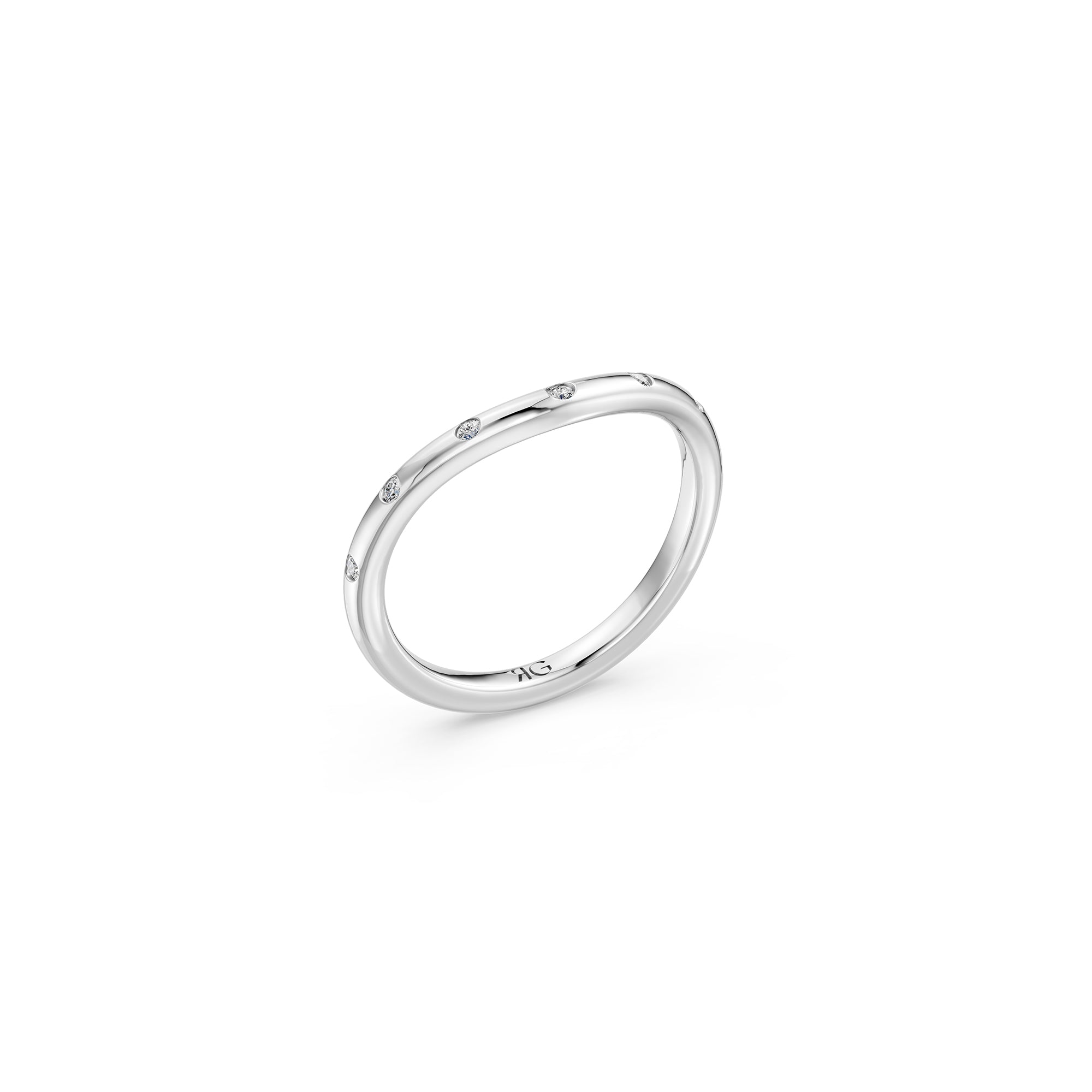 14k Curved Diamond Luna Stacker