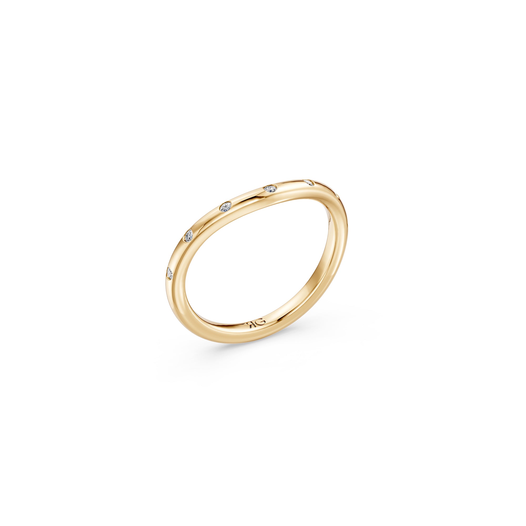 14k Curved Diamond Luna Stacker