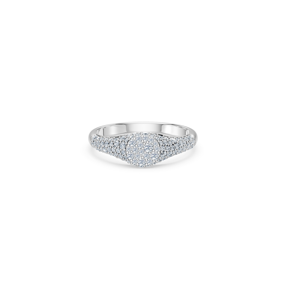 14k Petite Pavé Signet Ring