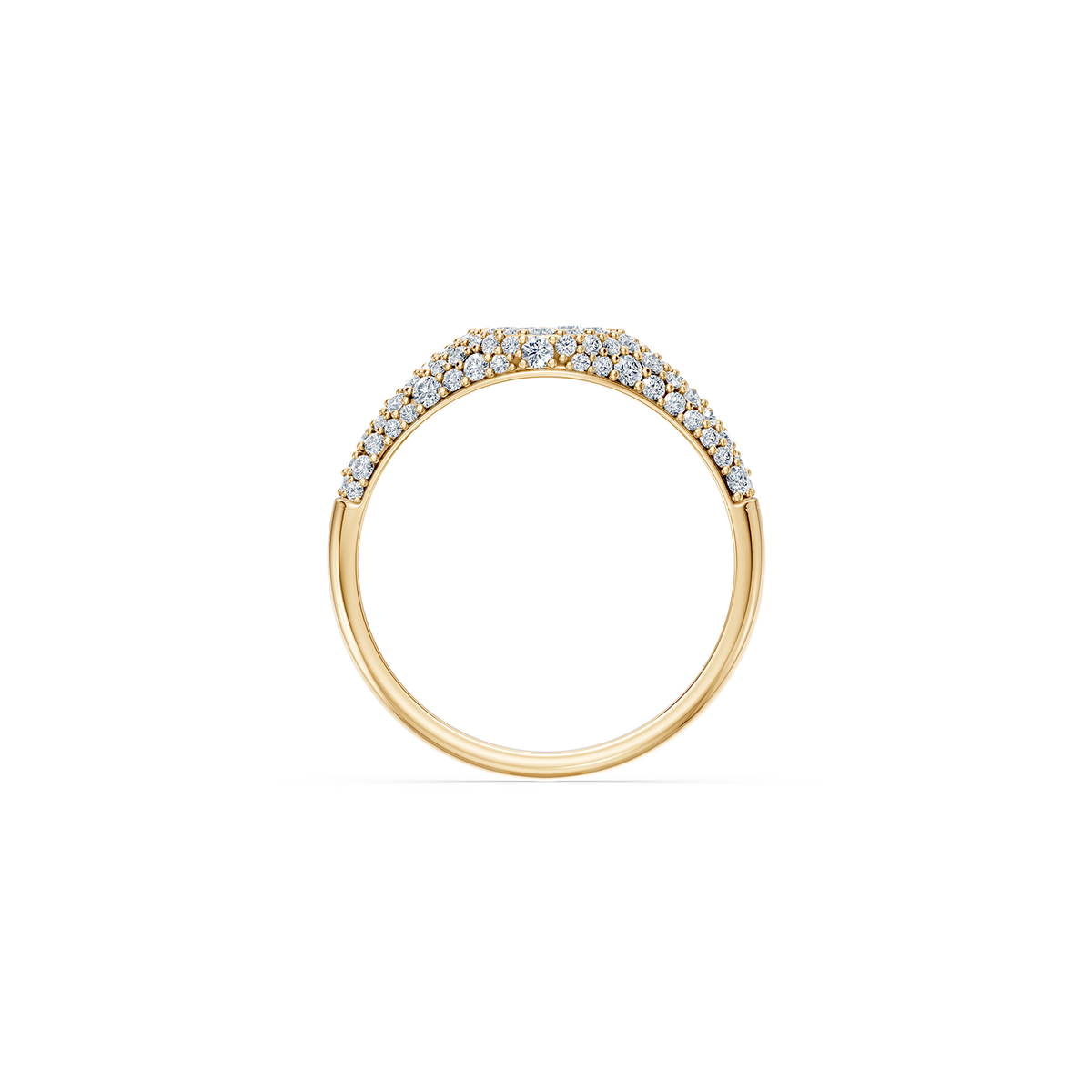 14k Petite Pavé Signet Ring