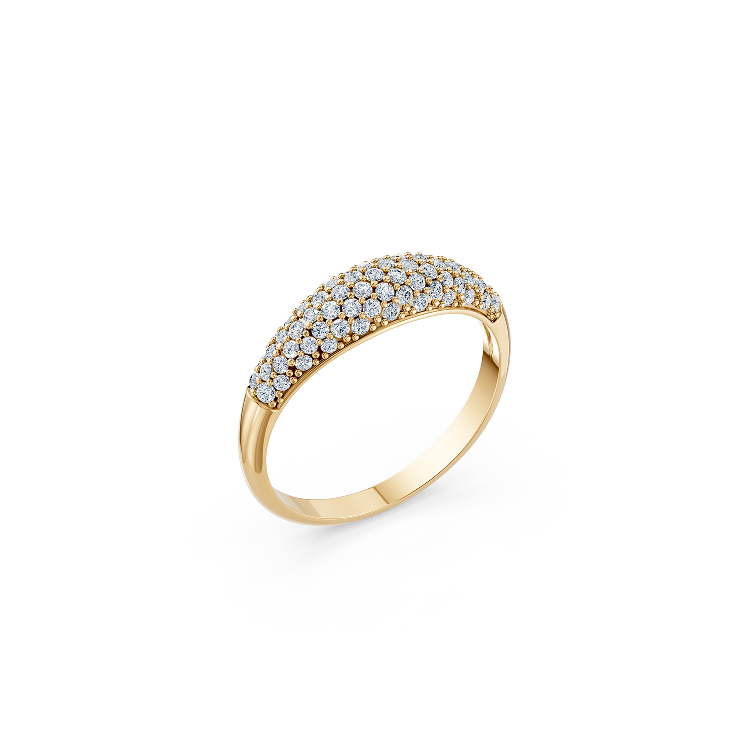 14k Little Diamond Pavé Dome Ring