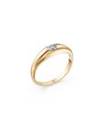 14k Little Oval Diamond Dome Ring