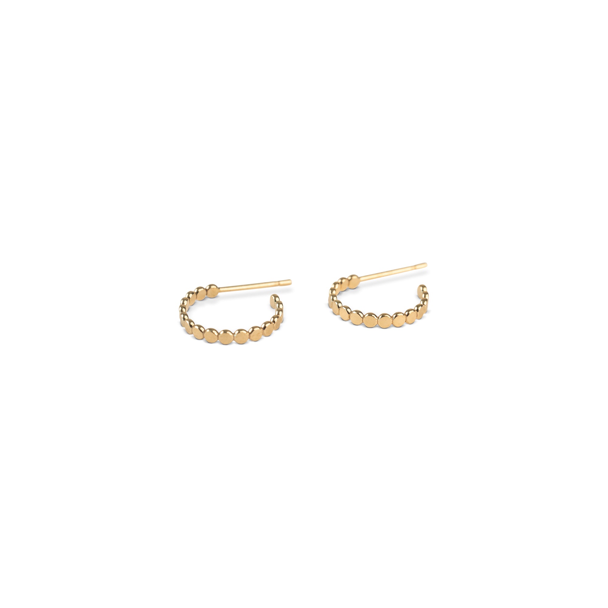 Gold Filled Flat Beaded Post Hoops