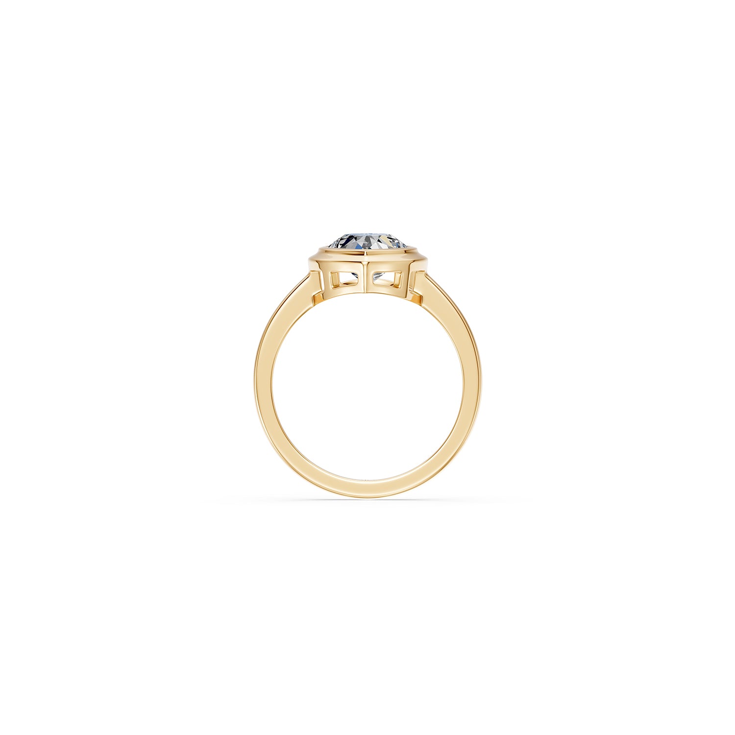14k Pear Eclipse Bezel Ring