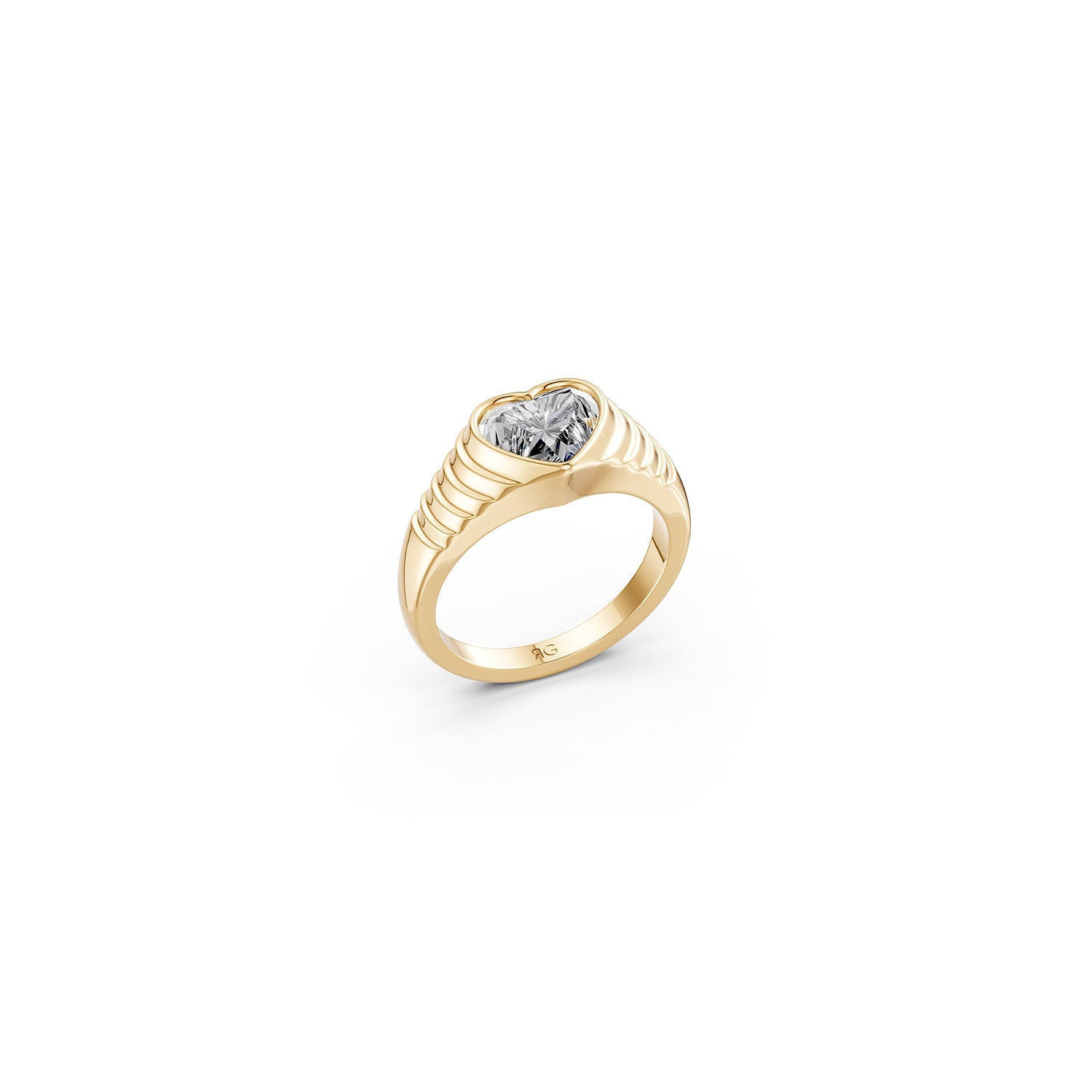 14 Heart Diamond Pyramid Ring
