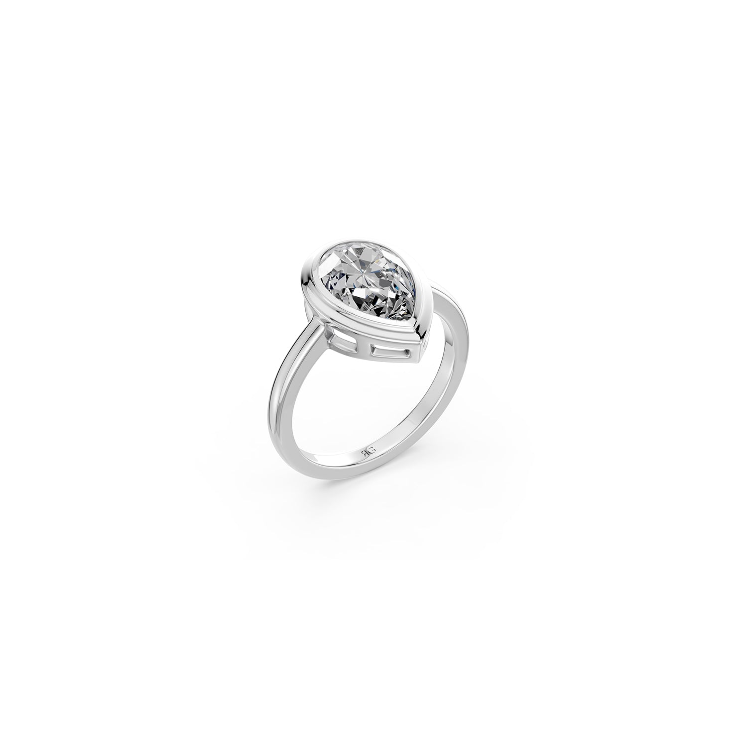 14k Pear Eclipse Bezel Ring
