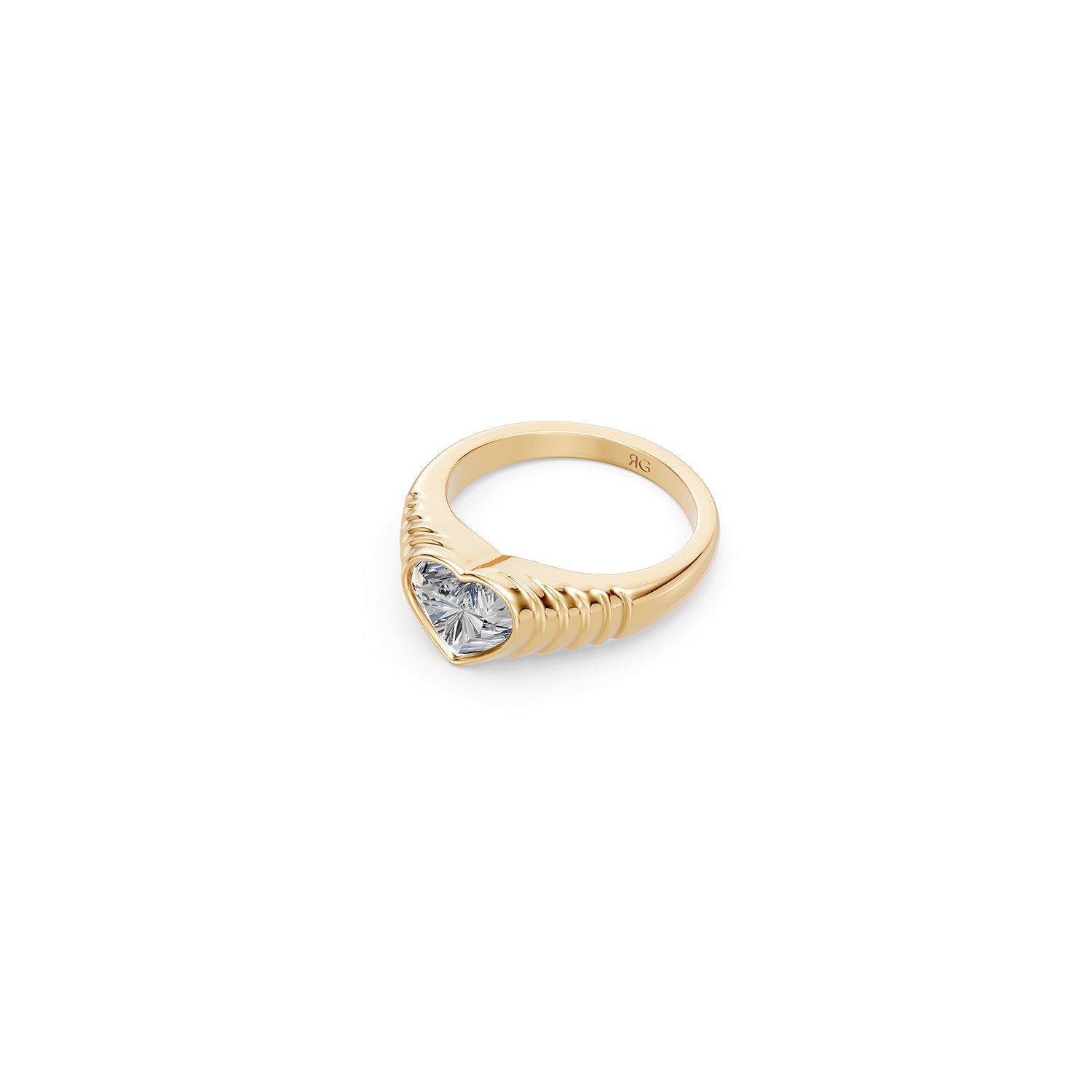 14 Heart Diamond Pyramid Ring