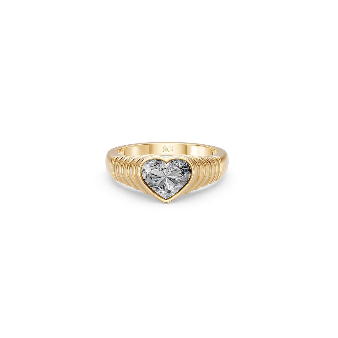 14 Heart Diamond Pyramid Ring