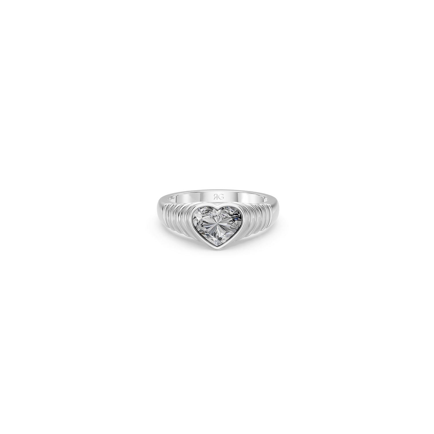 14 Heart Diamond Pyramid Ring