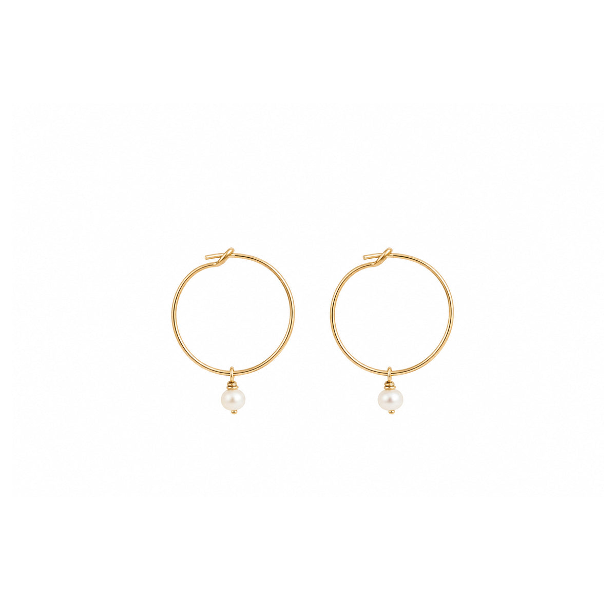 Dainty Pearl Hoops