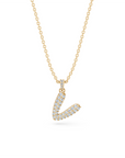 14k Diamond Bubble Letter Necklace